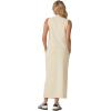 imageGRECERELLE 2026 Women Summer Casual 2 Piece Sets MockNeck WrinkleFree Top amp Elastic Waist Midi Side Slit Skirt with PocketsApricot White