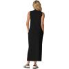 imageGRECERELLE 2026 Women Summer Casual 2 Piece Sets MockNeck WrinkleFree Top amp Elastic Waist Midi Side Slit Skirt with PocketsBlack