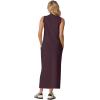 imageGRECERELLE 2026 Women Summer Casual 2 Piece Sets MockNeck WrinkleFree Top amp Elastic Waist Midi Side Slit Skirt with PocketsRosewood