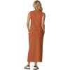 imageGRECERELLE 2026 Women Summer Casual 2 Piece Sets MockNeck WrinkleFree Top amp Elastic Waist Midi Side Slit Skirt with PocketsTan