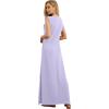 imageGRECERELLE 2026 Women YearRound Casual Round Neck Loose Split WrinkleFree Long Maxi Vacation Dress with Pockets XXS4XLAura Indigo