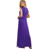 imageGRECERELLE 2026 Women YearRound Casual Round Neck Loose Split WrinkleFree Long Maxi Vacation Dress with Pockets XXS4XLDark Purple