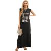 imageGRECERELLE 2026 Women YearRound Casual Round Neck Loose Split WrinkleFree Long Maxi Vacation Dress with Pockets XXS4XLFp Burger Menu