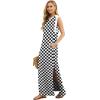 imageGRECERELLE 2026 Women YearRound Casual Round Neck Loose Split WrinkleFree Long Maxi Vacation Dress with Pockets XXS4XLFp Checkered