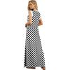 imageGRECERELLE 2026 Women YearRound Casual Round Neck Loose Split WrinkleFree Long Maxi Vacation Dress with Pockets XXS4XLFp Checkered