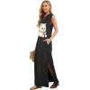 imageGRECERELLE 2026 Women YearRound Casual Round Neck Loose Split WrinkleFree Long Maxi Vacation Dress with Pockets XXS4XLFp Cute White Cat