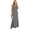 imageGRECERELLE 2026 Women YearRound Casual Round Neck Loose Split WrinkleFree Long Maxi Vacation Dress with Pockets XXS4XLFp Houndstooth