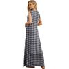 imageGRECERELLE 2026 Women YearRound Casual Round Neck Loose Split WrinkleFree Long Maxi Vacation Dress with Pockets XXS4XLFp Houndstooth