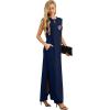 imageGRECERELLE 2026 Women YearRound Casual Round Neck Loose Split WrinkleFree Long Maxi Vacation Dress with Pockets XXS4XLFp Navy Heart Flag