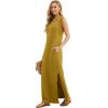 imageGRECERELLE 2026 Women YearRound Casual Round Neck Loose Split WrinkleFree Long Maxi Vacation Dress with Pockets XXS4XLGinger
