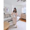 imageGRECERELLE 2026 Women YearRound Casual Round Neck Loose Split WrinkleFree Long Maxi Vacation Dress with Pockets XXS4XLKhaki