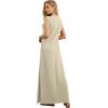 imageGRECERELLE 2026 Women YearRound Casual Round Neck Loose Split WrinkleFree Long Maxi Vacation Dress with Pockets XXS4XLKhaki