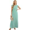 imageGRECERELLE 2026 Women YearRound Casual Round Neck Loose Split WrinkleFree Long Maxi Vacation Dress with Pockets XXS4XLLight Blue