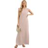 imageGRECERELLE 2026 Women YearRound Casual Round Neck Loose Split WrinkleFree Long Maxi Vacation Dress with Pockets XXS4XLRose Pink
