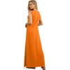 imageGRECERELLE 2026 Women YearRound Casual Round Neck Loose Split WrinkleFree Long Maxi Vacation Dress with Pockets XXS4XLVibrant Orange