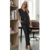imageGRECERELLE 2026 Womens Spring amp Summer Casual 2 Piece Set  VNeck Top amp WrinkleFree Pants With PocketsBlack