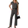 imageGRECERELLE 2026 Womens Spring amp Summer Casual 2 Piece Set  VNeck Top amp WrinkleFree Pants With PocketsDark Gray