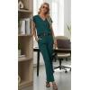imageGRECERELLE 2026 Womens Spring amp Summer Casual 2 Piece Set  VNeck Top amp WrinkleFree Pants With PocketsDark Green