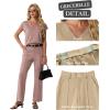 imageGRECERELLE 2026 Womens Spring amp Summer Casual 2 Piece Set  VNeck Top amp WrinkleFree Pants With PocketsRose Pink