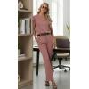 imageGRECERELLE 2026 Womens Spring amp Summer Casual 2 Piece Set  VNeck Top amp WrinkleFree Pants With PocketsRose Pink