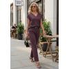 imageGRECERELLE 2026 Womens Spring amp Summer Casual 2 Piece Set  VNeck Top amp WrinkleFree Pants With PocketsRosewood
