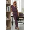 imageGRECERELLE 2026 Womens Spring amp Summer Casual 2 Piece Set  VNeck Top amp WrinkleFree Pants With PocketsRosewood