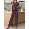 imageGRECERELLE 2026 Womens Spring amp Summer Casual 2 Piece Set  VNeck Top amp WrinkleFree Pants With PocketsRosewood