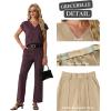 imageGRECERELLE 2026 Womens Spring amp Summer Casual 2 Piece Set  VNeck Top amp WrinkleFree Pants With PocketsRosewood