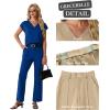 imageGRECERELLE 2026 Womens Spring amp Summer Casual 2 Piece Set  VNeck Top amp WrinkleFree Pants With PocketsRoyal Blue