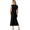 imageGRECERELLE Women Summer 2 Piece Sets Round Neck WrinkleFree Top amp Elastic Waist Midi Fishtail Skirt with PocketsXS3XLBlack