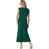 imageGRECERELLE Women Summer 2 Piece Sets Round Neck WrinkleFree Top amp Elastic Waist Midi Fishtail Skirt with PocketsXS3XLDark Green