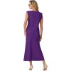 imageGRECERELLE Women Summer 2 Piece Sets Round Neck WrinkleFree Top amp Elastic Waist Midi Fishtail Skirt with PocketsXS3XLDark Purple