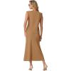 imageGRECERELLE Women Summer 2 Piece Sets Round Neck WrinkleFree Top amp Elastic Waist Midi Fishtail Skirt with PocketsXS3XLGinger