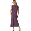 imageGRECERELLE Women Summer 2 Piece Sets Round Neck WrinkleFree Top amp Elastic Waist Midi Fishtail Skirt with PocketsXS3XLRosewood
