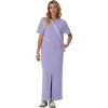imageGRECERELLE Women Summer Casual 2 Piece Sets CrewNeck WrinkleFree Top amp Elastic Waist Maxi Front Slit Skirt with PocketsAura Indigo