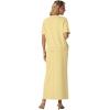 imageGRECERELLE Women Summer Casual 2 Piece Sets CrewNeck WrinkleFree Top amp Elastic Waist Maxi Front Slit Skirt with PocketsButter Yellow