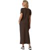 imageGRECERELLE Women Summer Casual 2 Piece Sets VNeck WrinkleFree Top amp Elastic Waist Midi Side Slit Skirt with PocketsDark Coffee