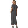 imageGRECERELLE Women Summer Casual 2 Piece Sets VNeck WrinkleFree Top amp Elastic Waist Midi Side Slit Skirt with PocketsDark Gray