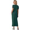 imageGRECERELLE Women Summer Casual 2 Piece Sets VNeck WrinkleFree Top amp Elastic Waist Midi Side Slit Skirt with PocketsDark Green