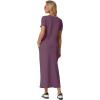 imageGRECERELLE Women Summer Casual 2 Piece Sets VNeck WrinkleFree Top amp Elastic Waist Midi Side Slit Skirt with PocketsRosewood