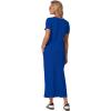 imageGRECERELLE Women Summer Casual 2 Piece Sets VNeck WrinkleFree Top amp Elastic Waist Midi Side Slit Skirt with PocketsRoyal Blue