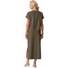imageGRECERELLE Women Summer Casual WrinkleFree 2 Piece Sets Round Neck Top amp Elastic Waist Maxi Side Slit Skirt with PocketsArmy Green