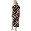 imageGRECERELLE Women Summer Casual WrinkleFree 2 Piece Sets Round Neck Top amp Elastic Waist Maxi Side Slit Skirt with PocketsBlack Rectangle