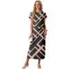 imageGRECERELLE Women Summer Casual WrinkleFree 2 Piece Sets Round Neck Top amp Elastic Waist Maxi Side Slit Skirt with PocketsBlack Rectangle