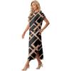 imageGRECERELLE Women Summer Casual WrinkleFree 2 Piece Sets Round Neck Top amp Elastic Waist Maxi Side Slit Skirt with PocketsBlack Rectangle