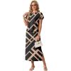 imageGRECERELLE Women Summer Casual WrinkleFree 2 Piece Sets Round Neck Top amp Elastic Waist Maxi Side Slit Skirt with PocketsBlack Rectangle