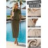 imageGRECERELLE Womens 2 Piece Casual Summer Set Half Zip Short Sleeve Top amp Back Slit Maxi Skirt with Pockets For VacationArmy Green