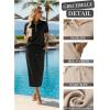 imageGRECERELLE Womens 2 Piece Casual Summer Set Half Zip Short Sleeve Top amp Back Slit Maxi Skirt with Pockets For VacationBlack