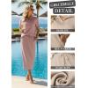 imageGRECERELLE Womens 2 Piece Casual Summer Set Half Zip Short Sleeve Top amp Back Slit Maxi Skirt with Pockets For VacationRose Pink