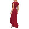 imageGRECERELLE 2026 Womens Spring Summer Boho Floral Print VNeck Faux Wrap Maxi Dress for Wedding Guest Graduation Party08 Wine Red